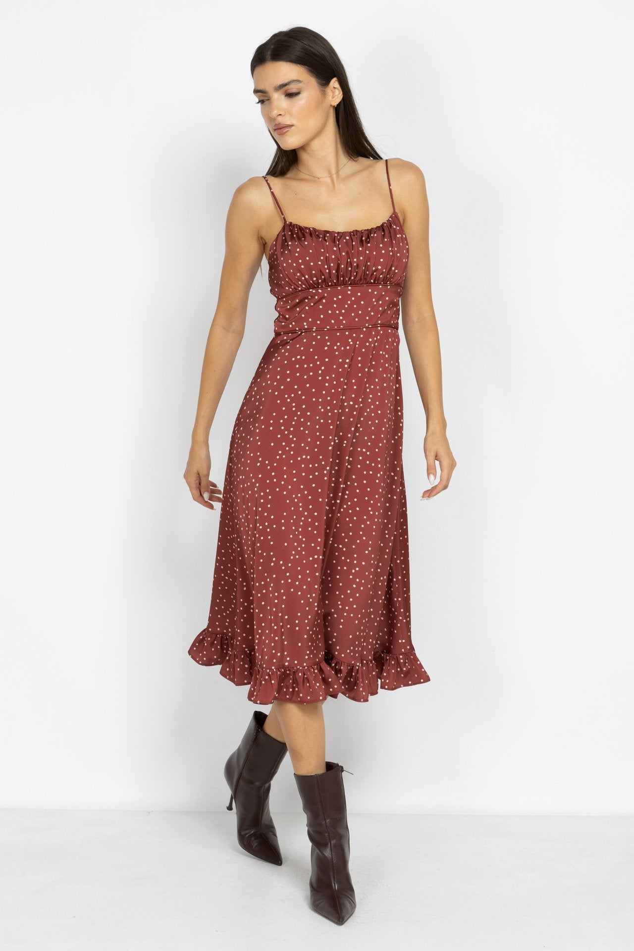 Midi Dress with Delicate Dot Print