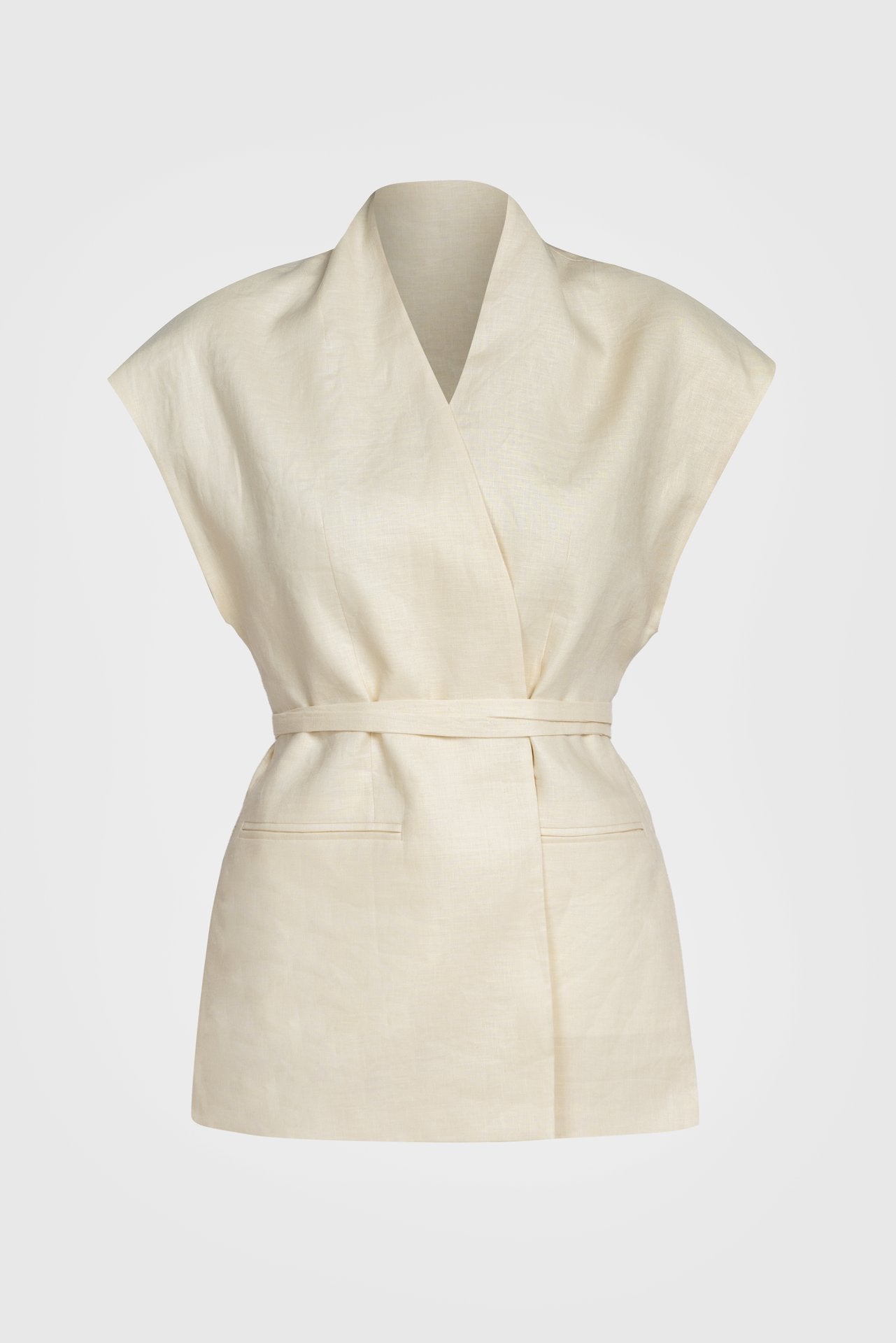 Cream Linen Vest