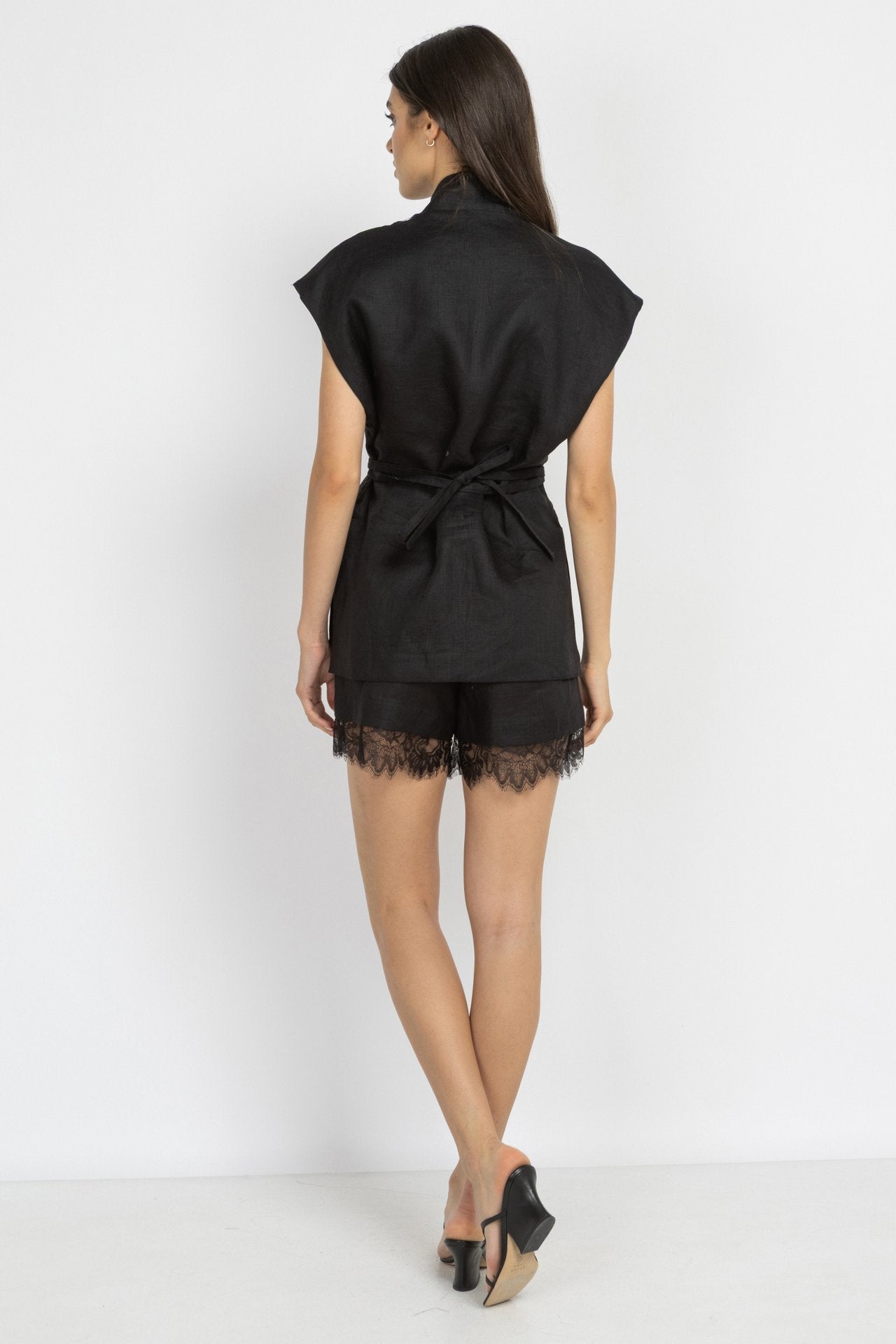 Black Linen Vest
