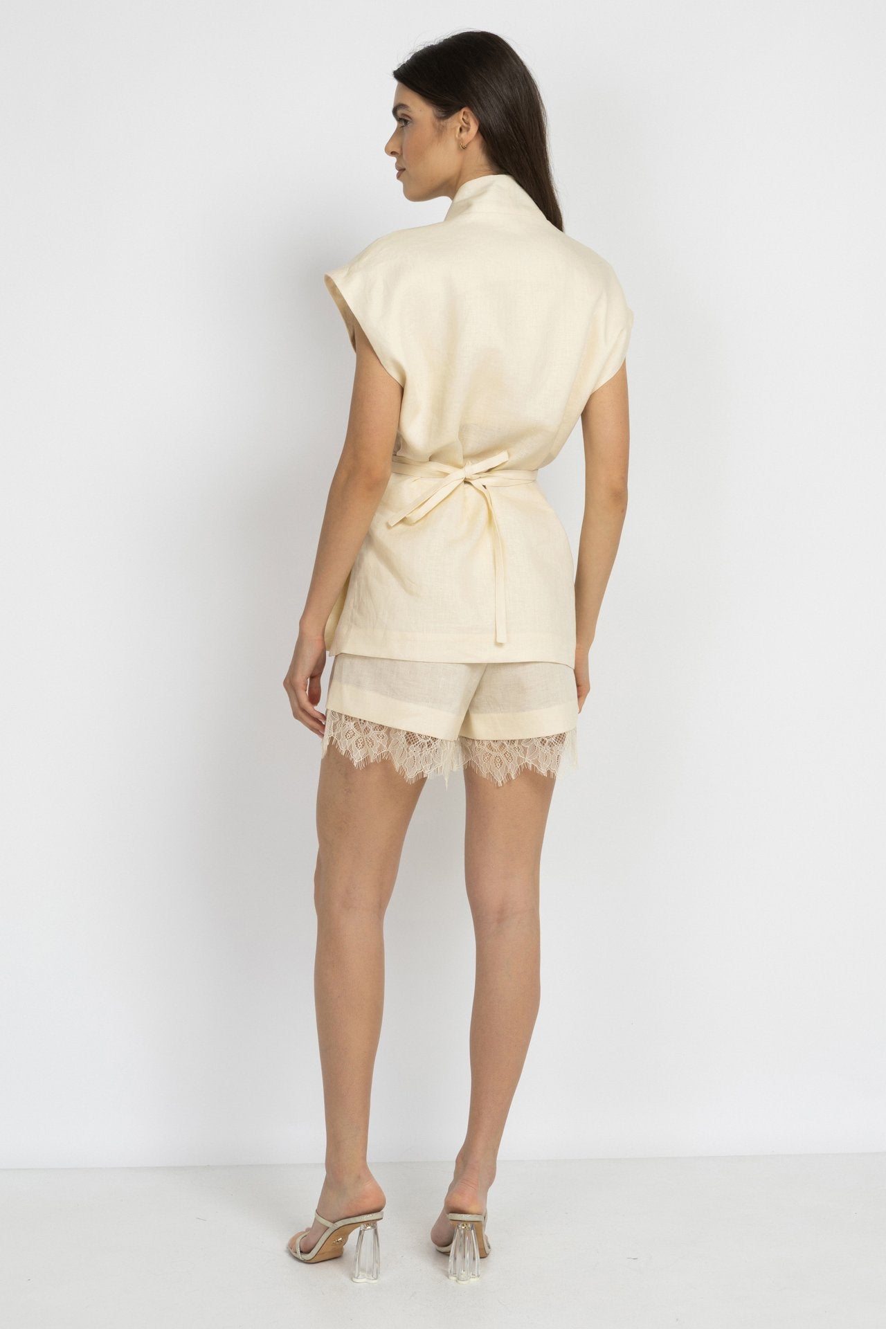 Cream Linen Vest
