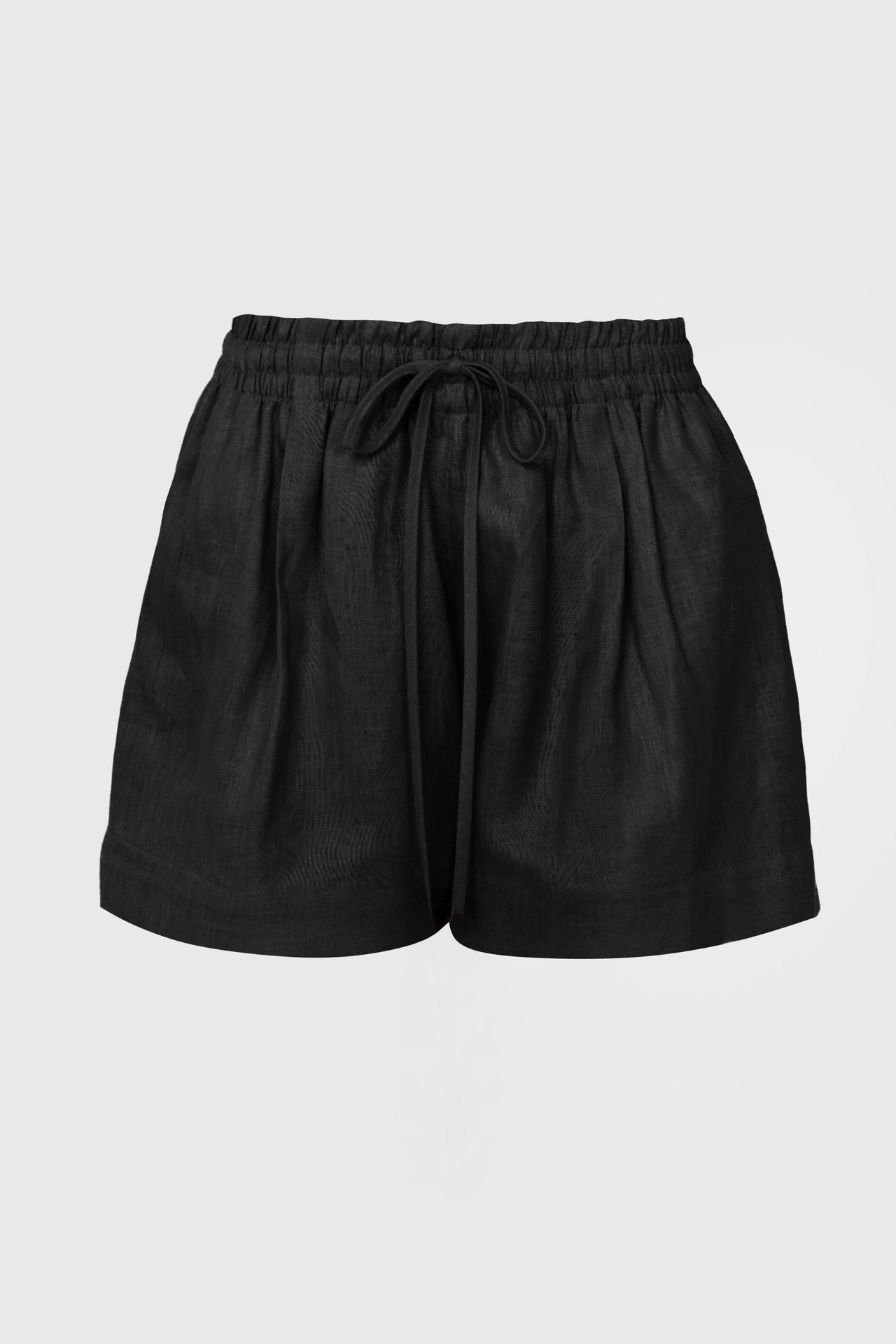 Black Linen Shorts