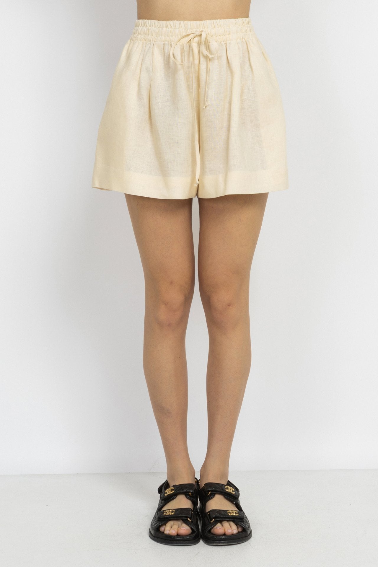 Cream Linen Shorts