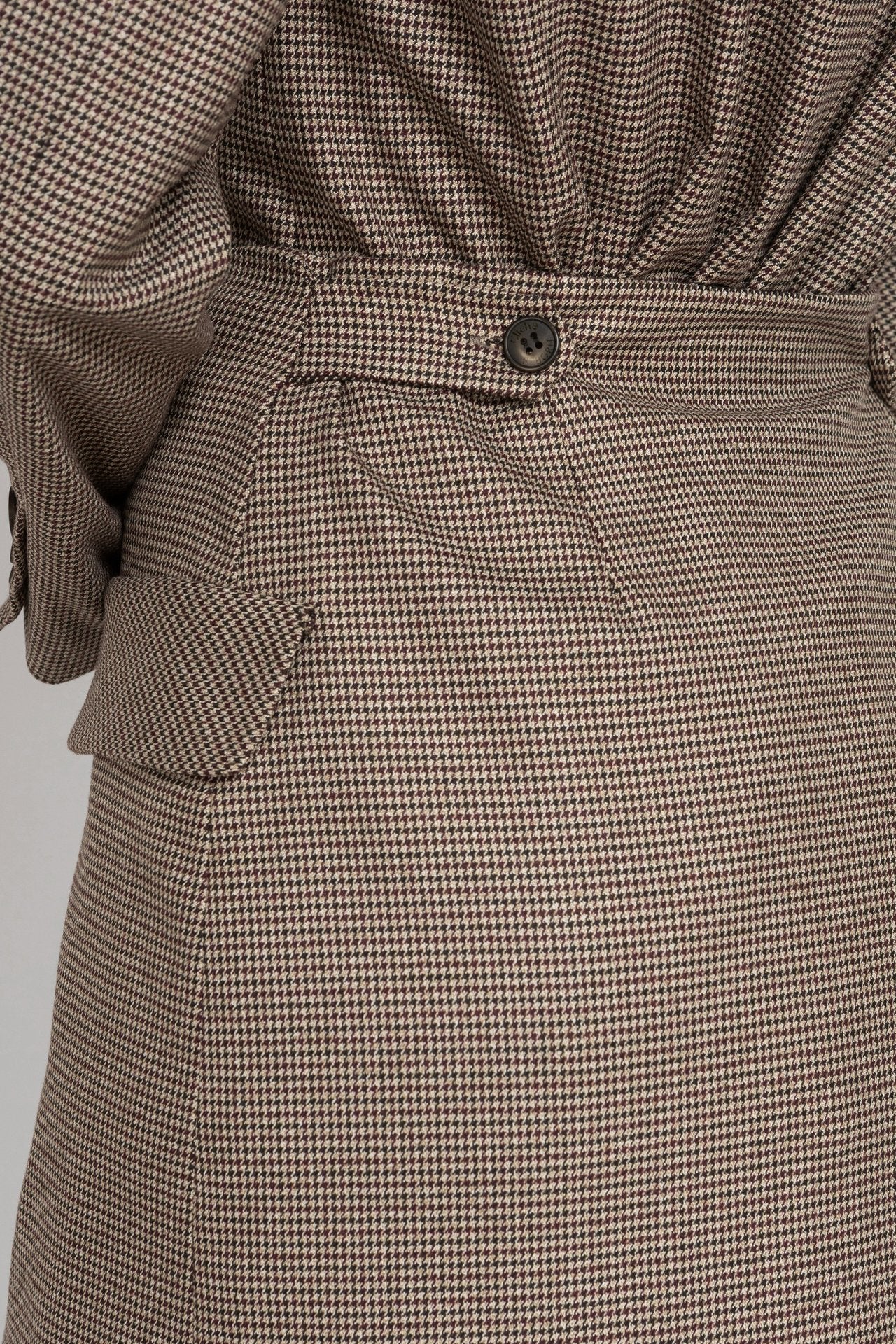 Houndstooth Mini Skirt with Statement Pockets