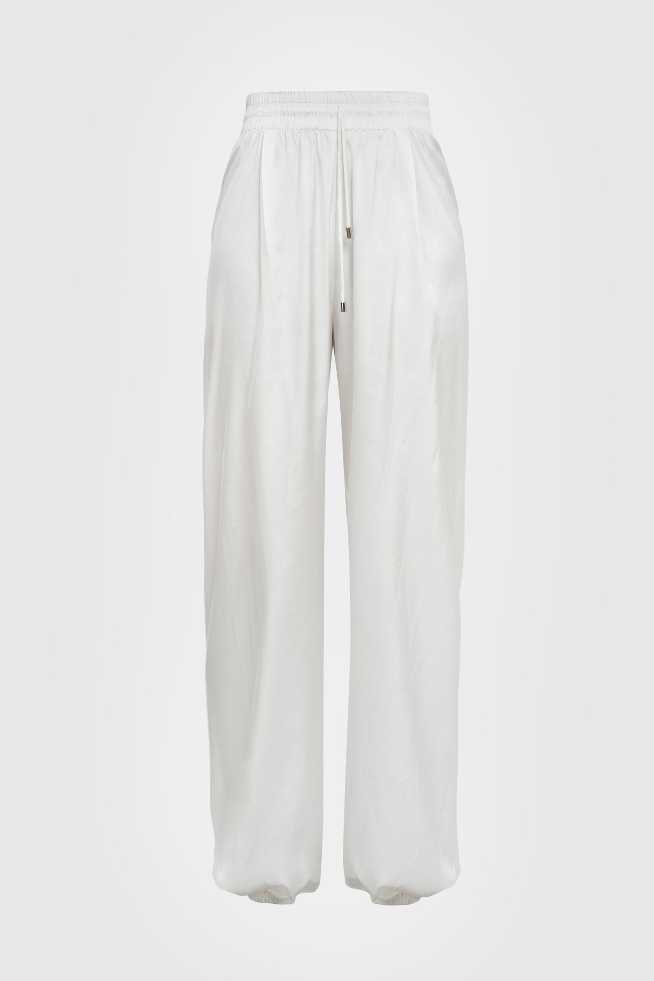 White balloon-leg trousers