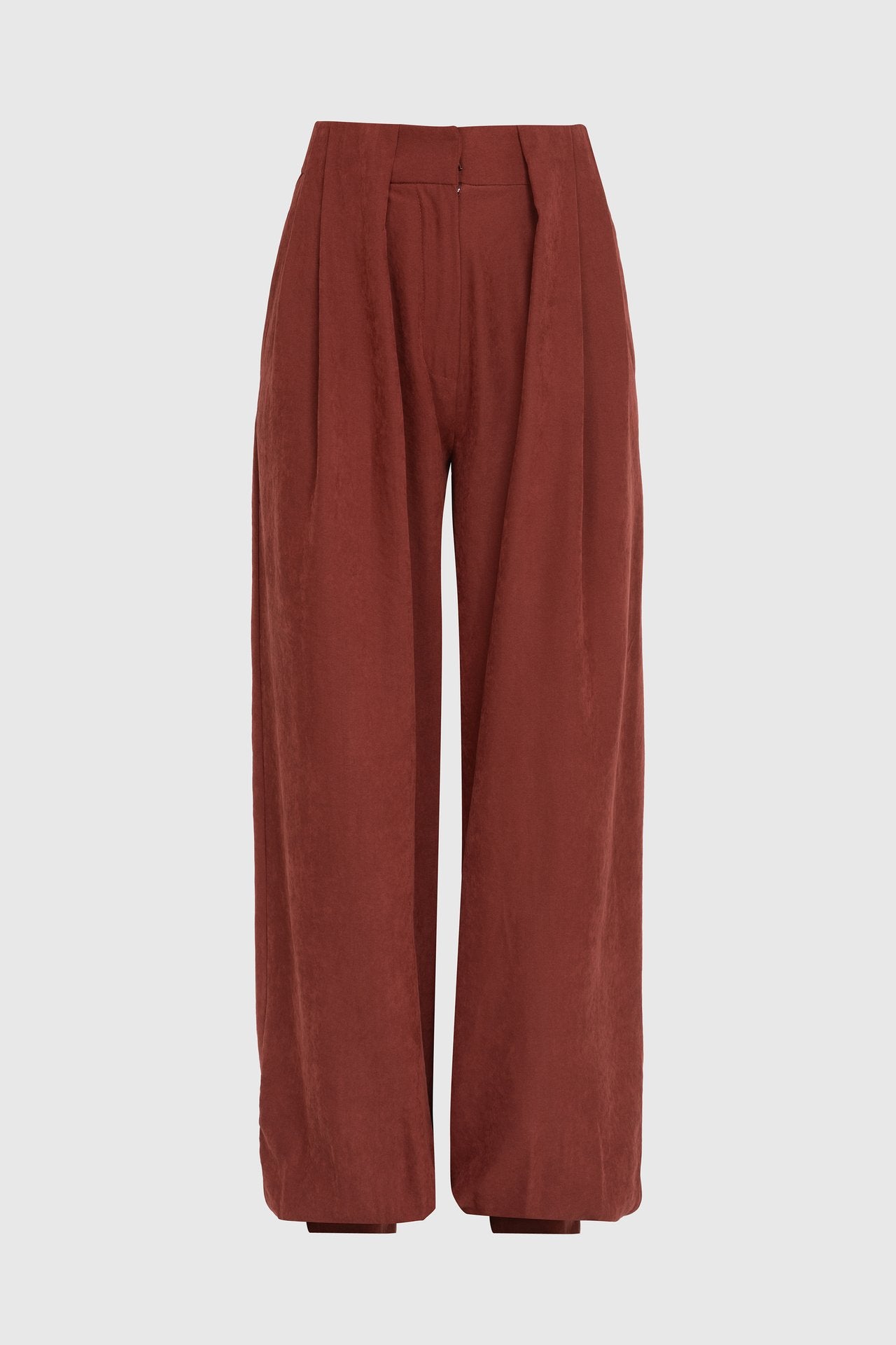 Balloon Trousers with Pleats in Terracotta