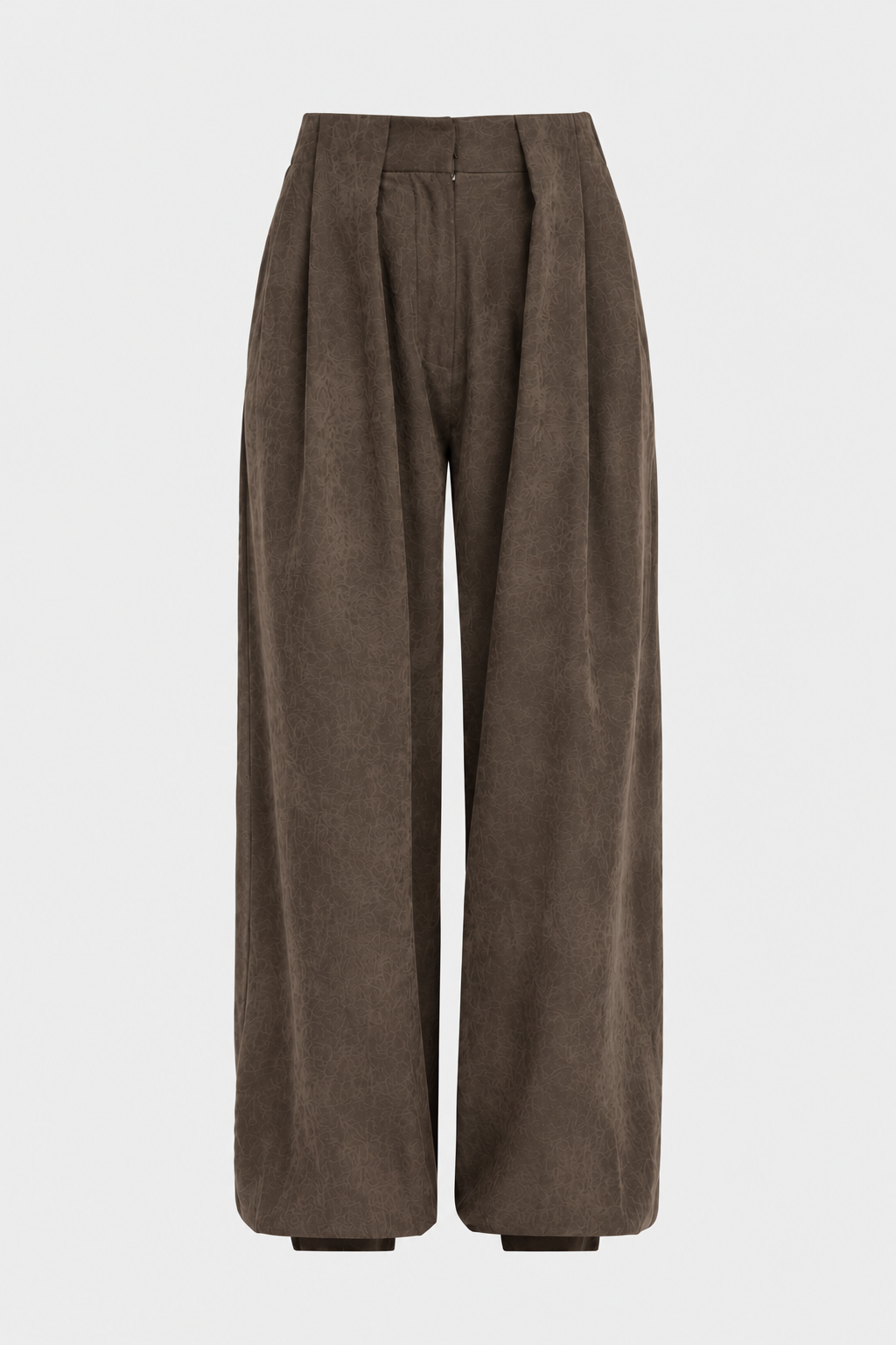 Balloon Trousers with Pleats in Brown