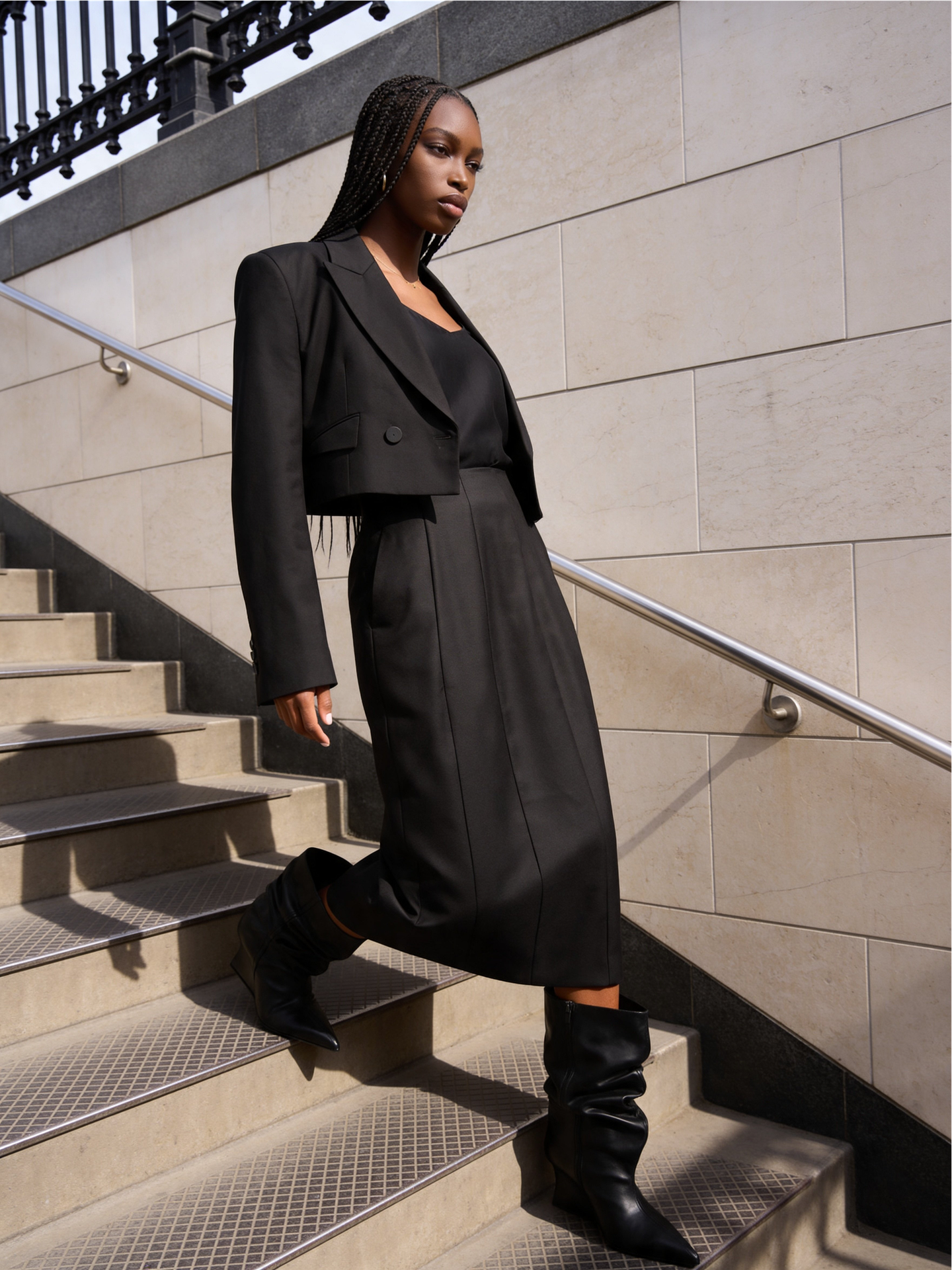 Balloon Pencil Midi Skirt