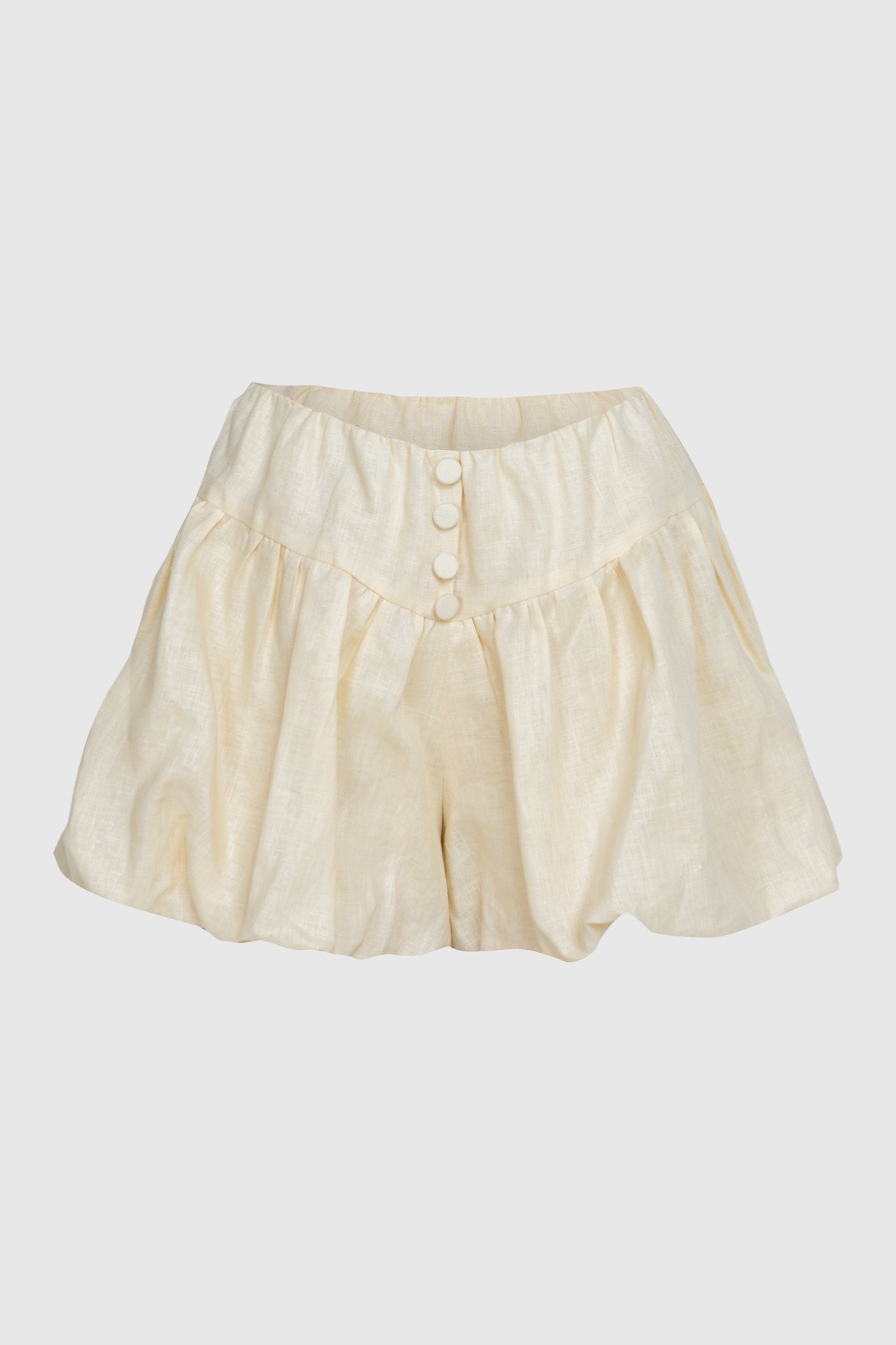Cream Ivory Balloon Skort with Button Detail