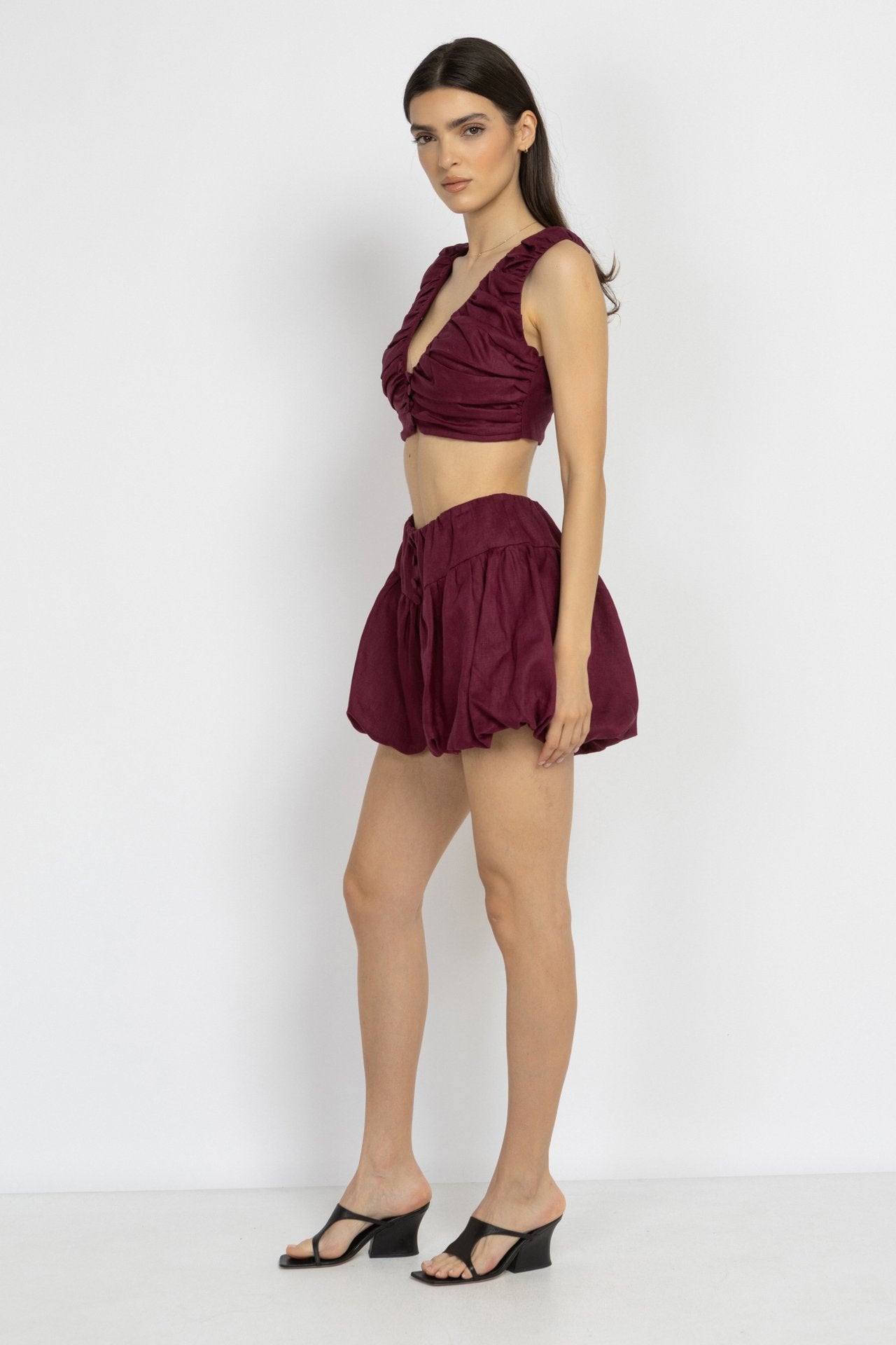Marsala Balloon Skort