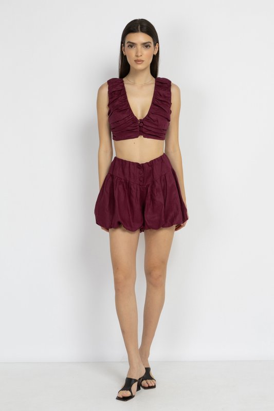Marsala Balloon Skort