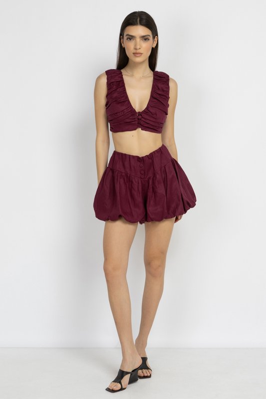 Marsala Balloon Skort