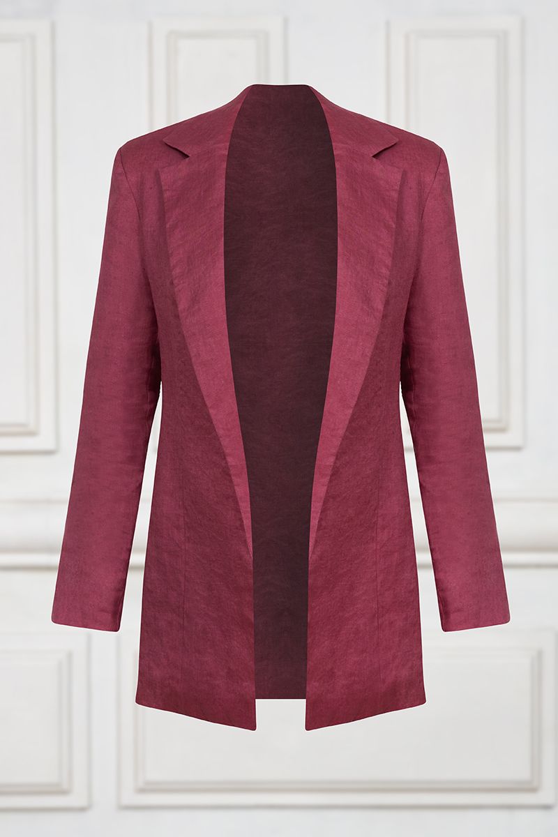 Copy of Linen blazer in burgundy