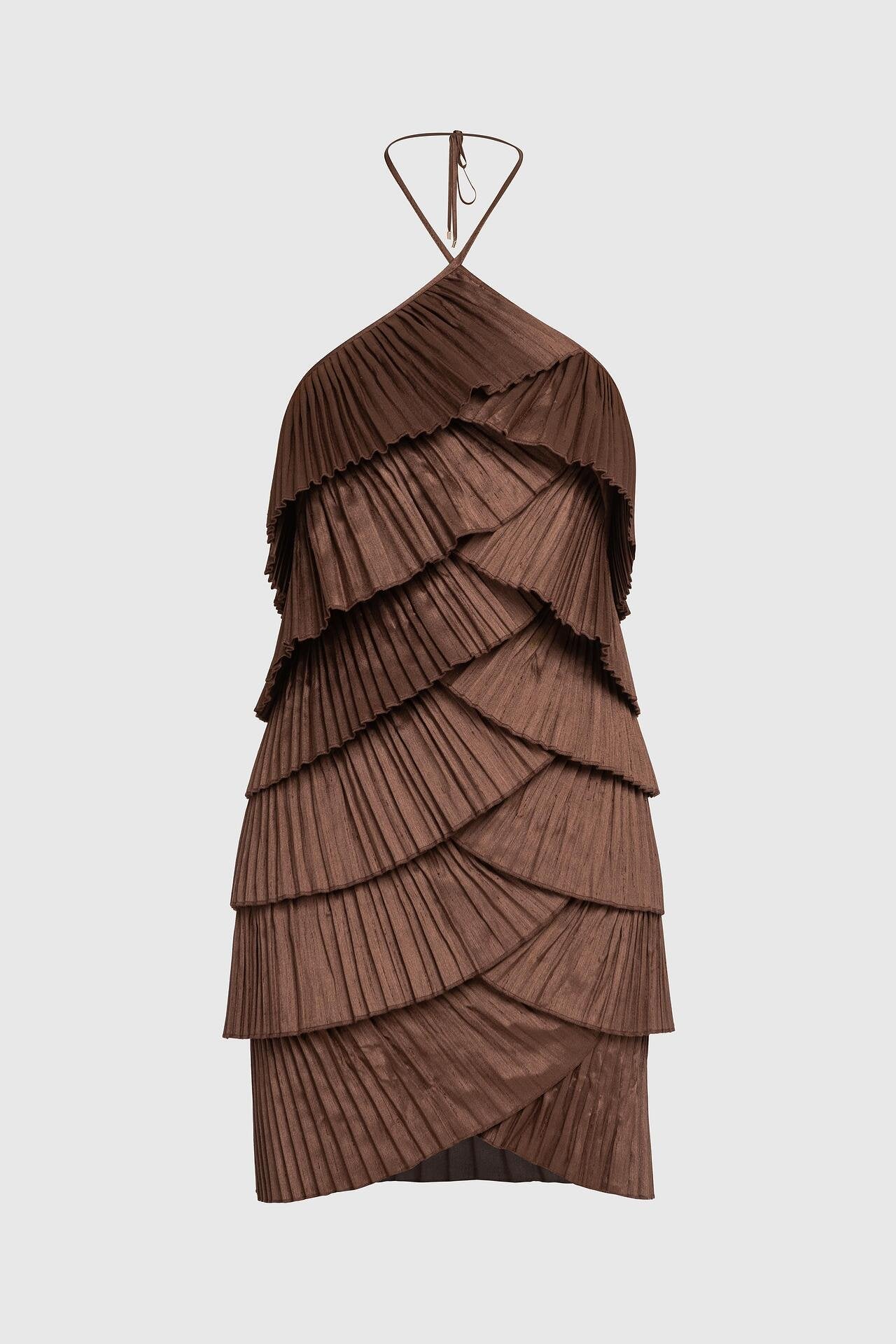 Ariella mini dress in chocolate brown