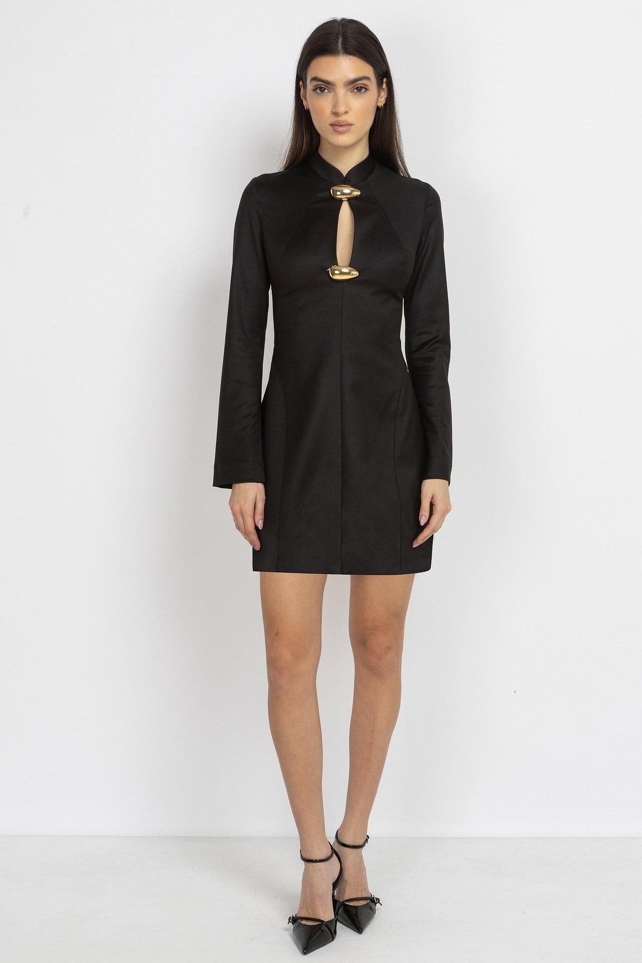 A-Line Black Mini Dress