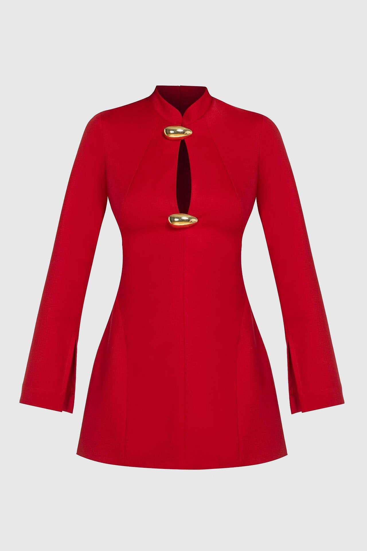 A-Line Red Mini Dress