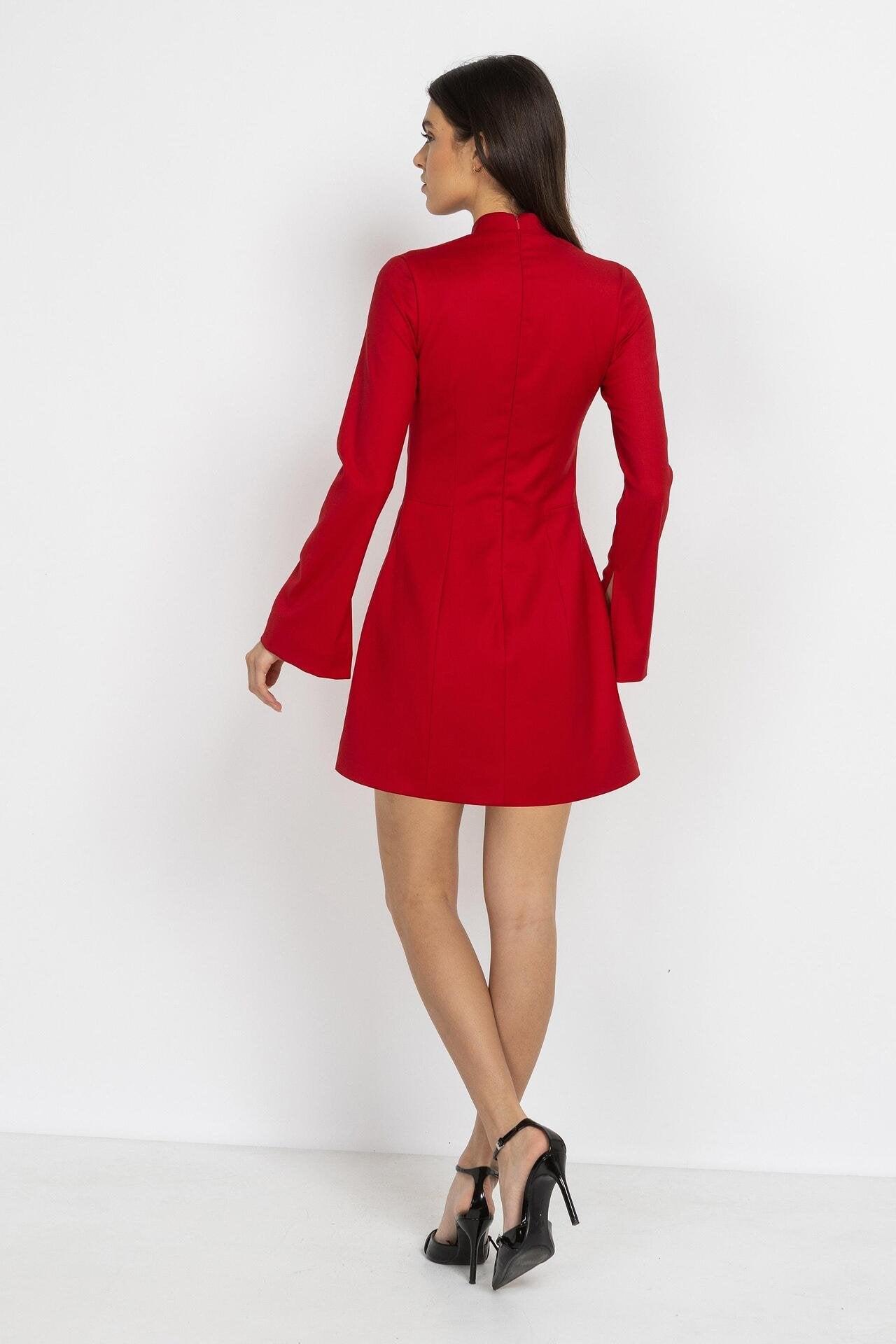 A-Line Red Mini Dress