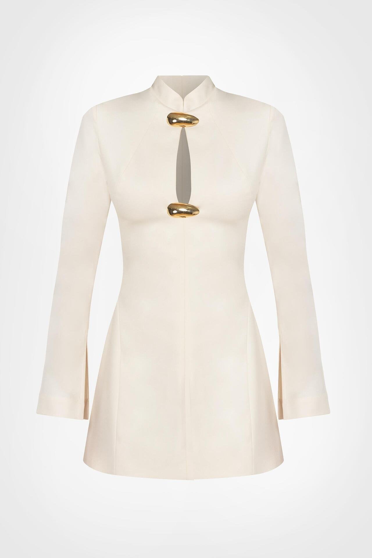 A-Line Ecru Mini Dress