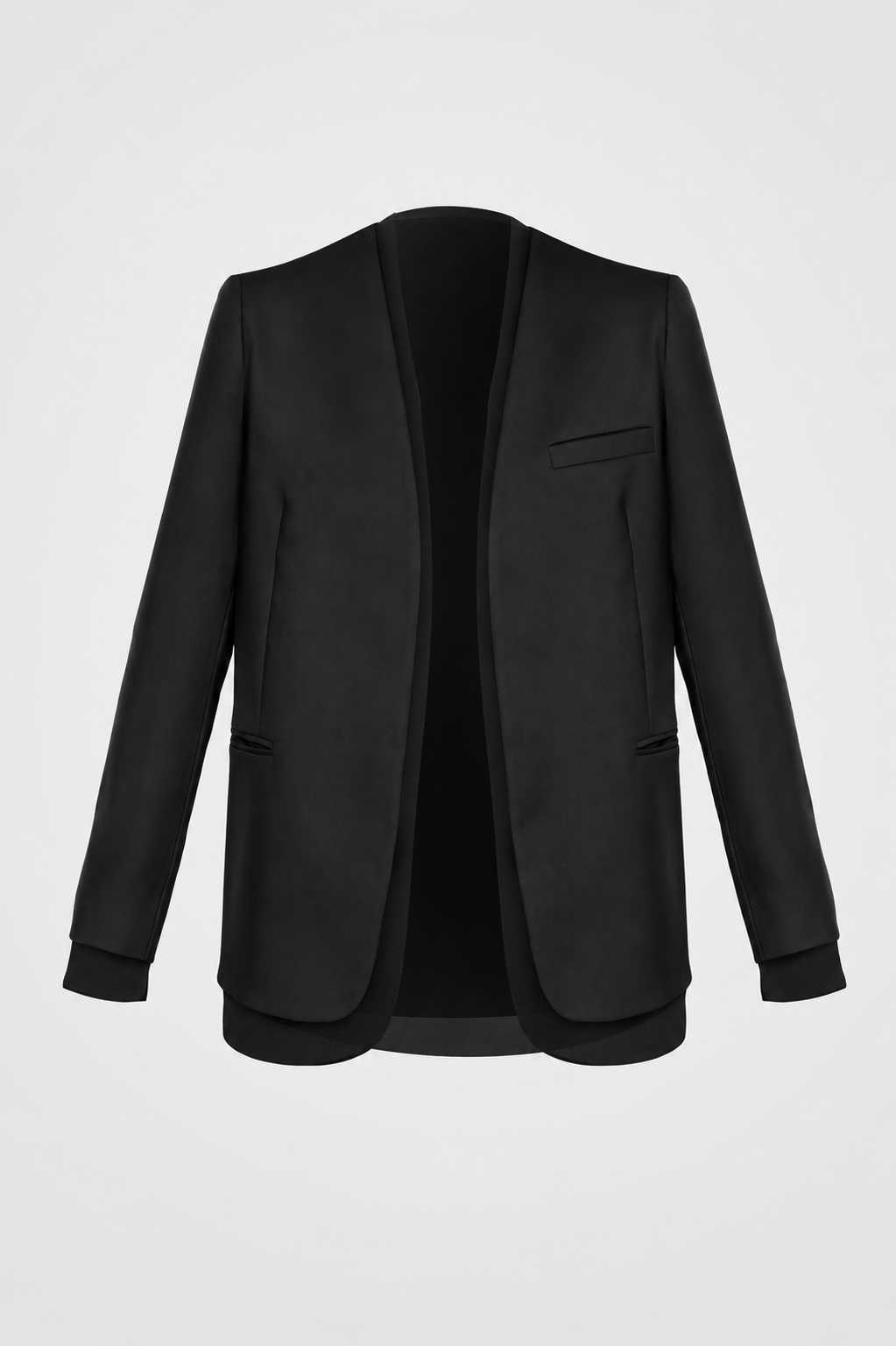 Relaxed-Fit Blazer with Sheer Panel in Black