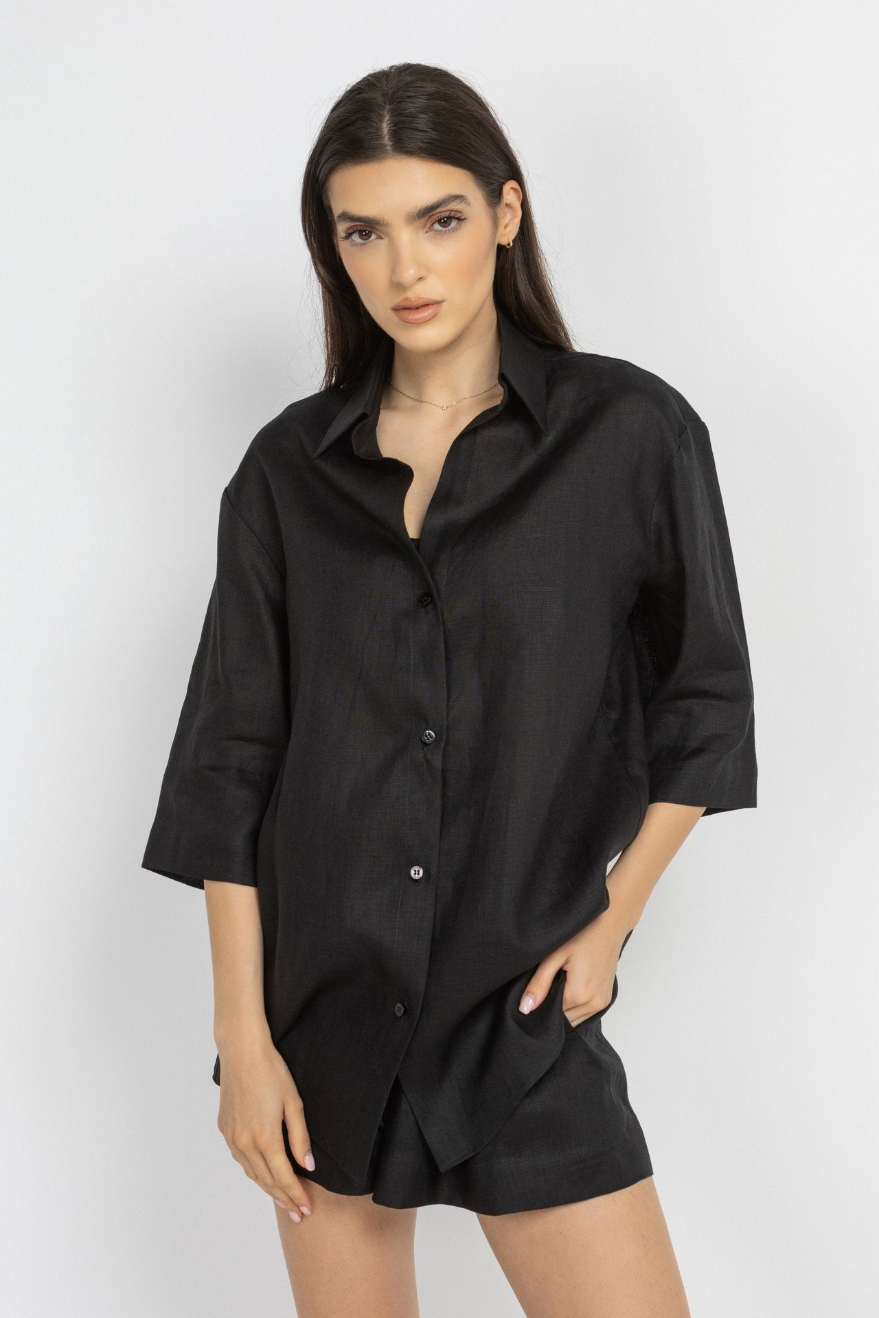 Black Linen Shirt