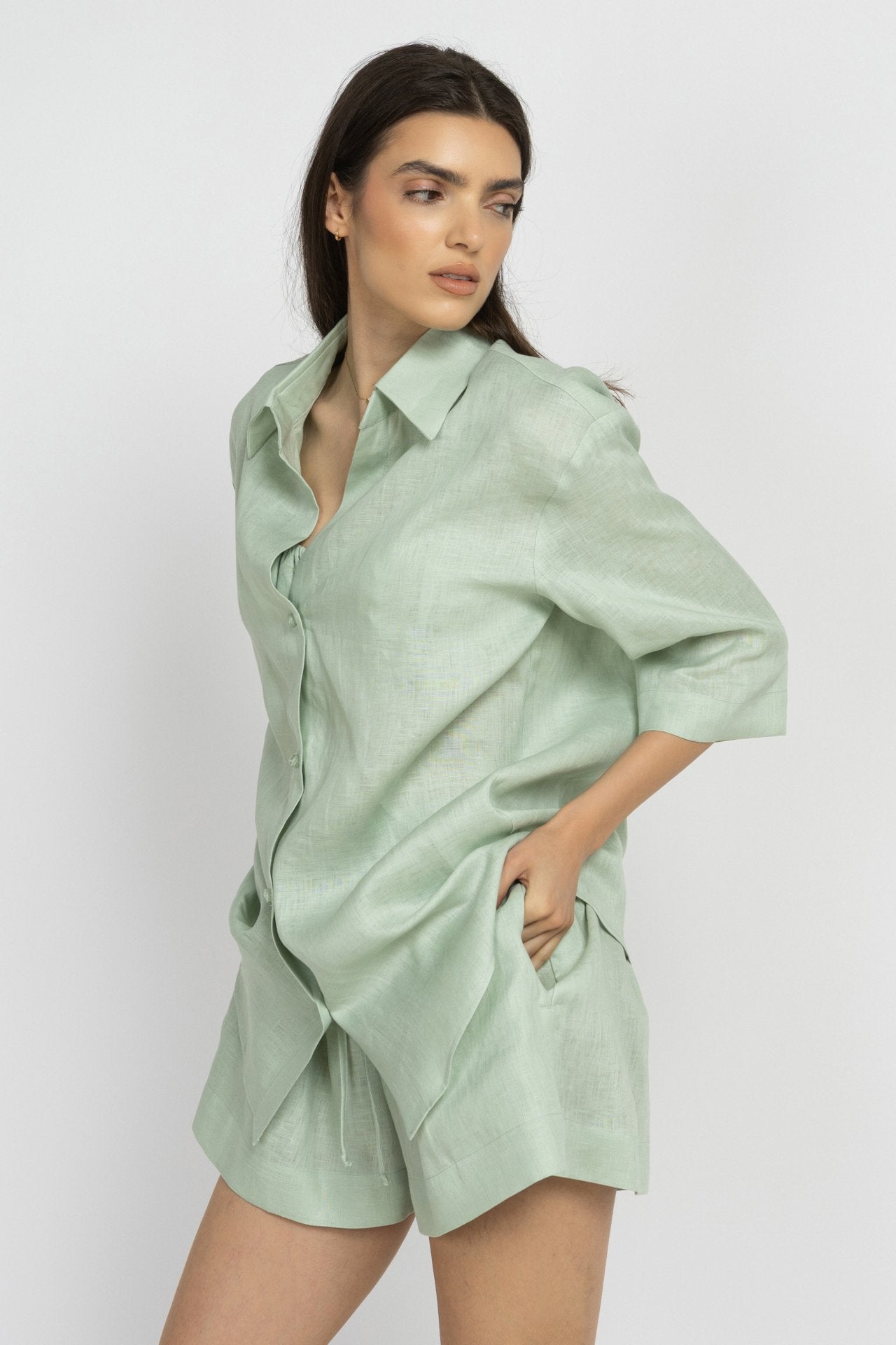 Mint Linen Shirt
