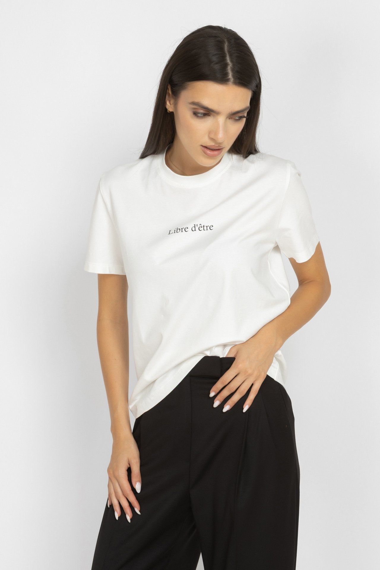 libre d'être T-Shirt in Ecru