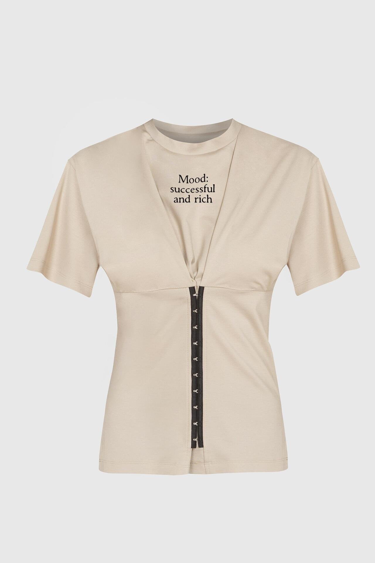 Mood “Successful & Rich” Graphic T-Shirt – Beige