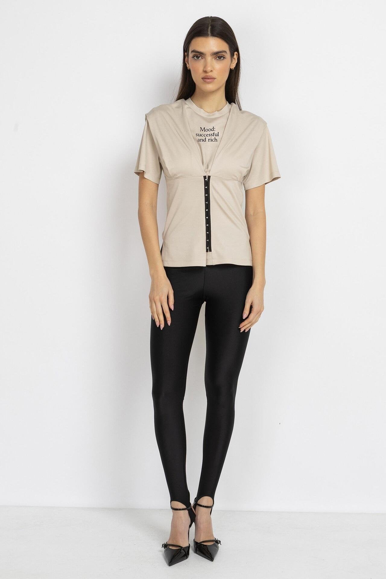 Mood “Successful & Rich” Graphic T-Shirt – Beige