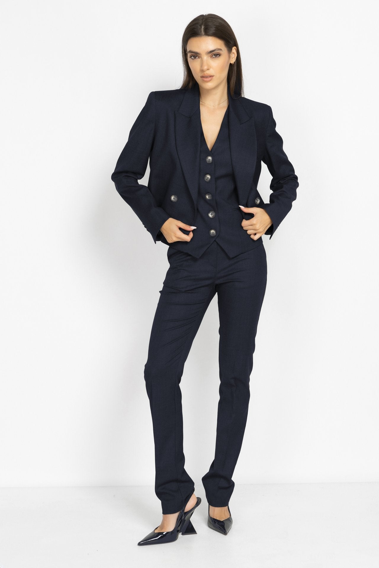 Slim-Fit Tailored Trousers in Blue