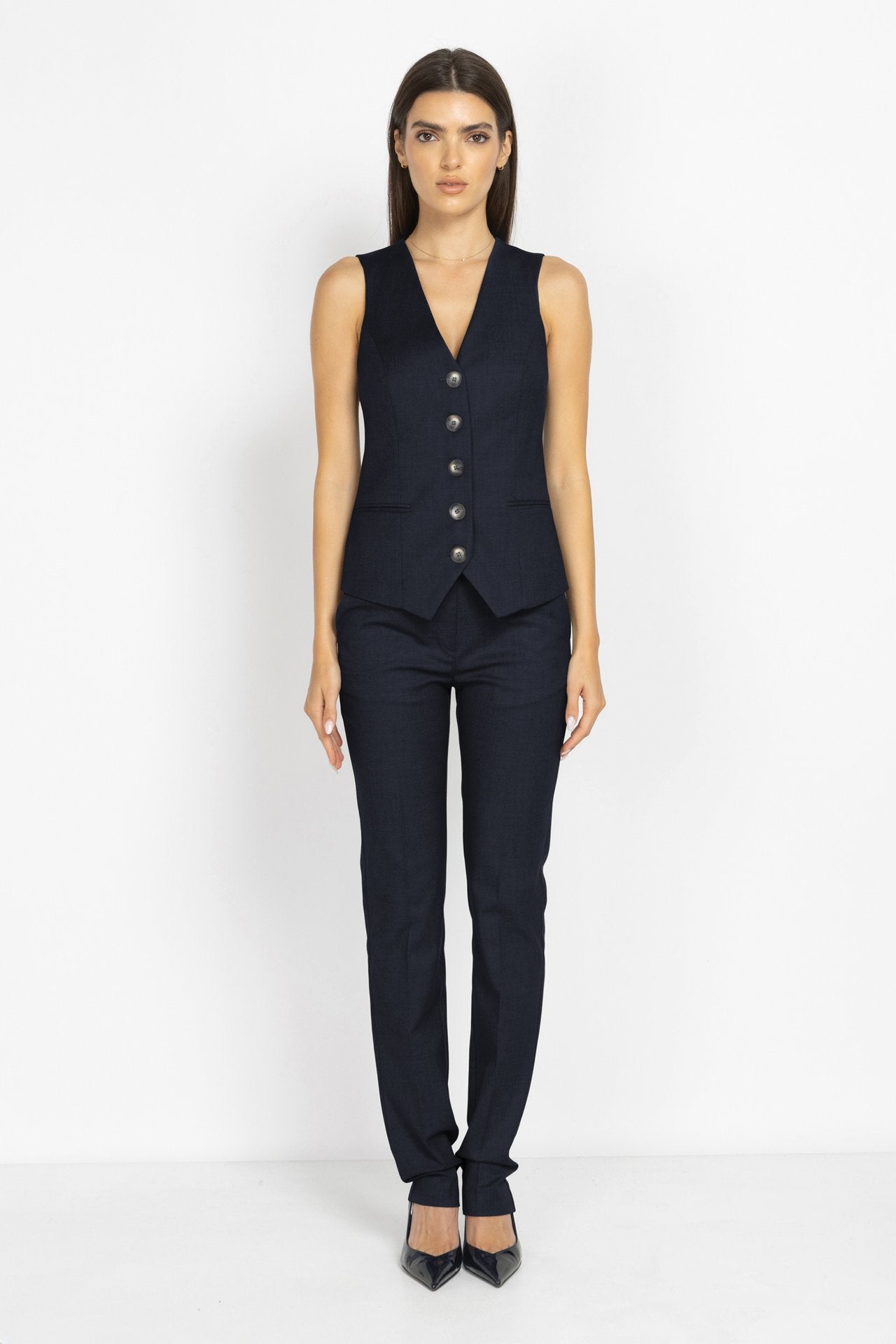 Slim-Fit Tailored Trousers in Blue