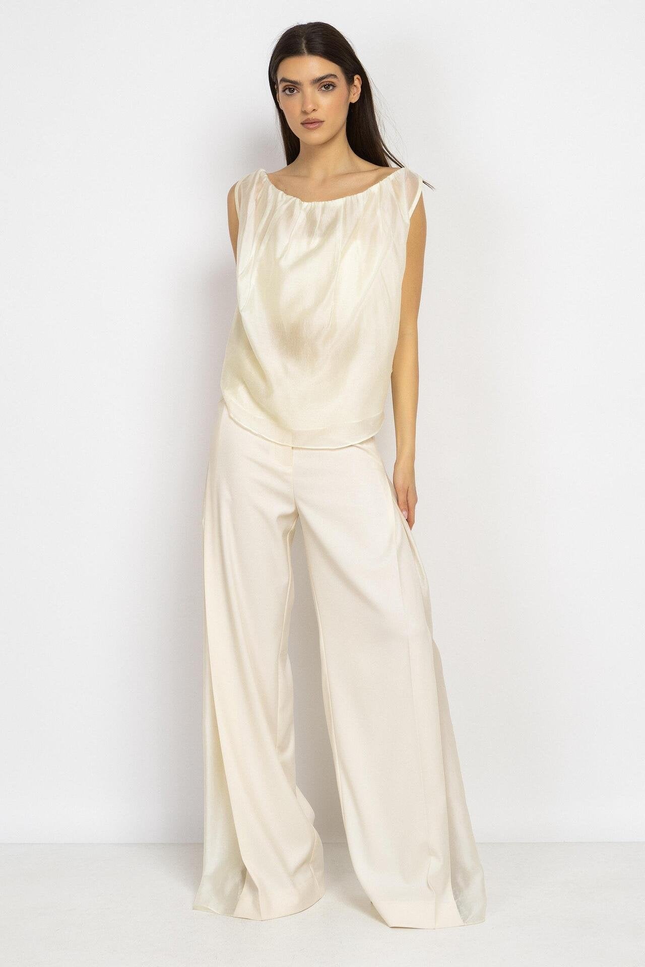Draped Top in Ecru