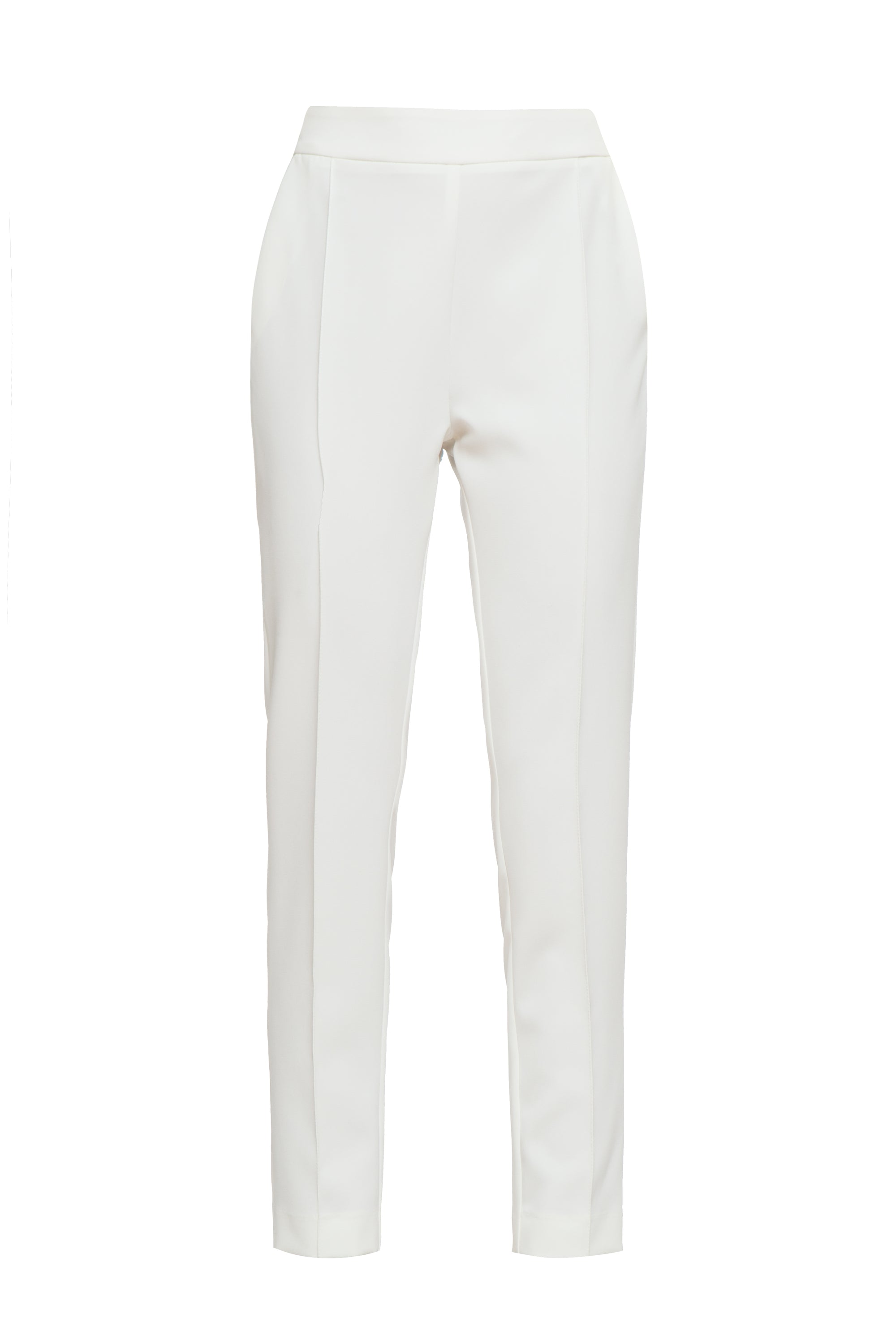 White High waisted slim fit trousers
