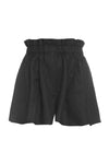 High waist linen flowy shorts in black