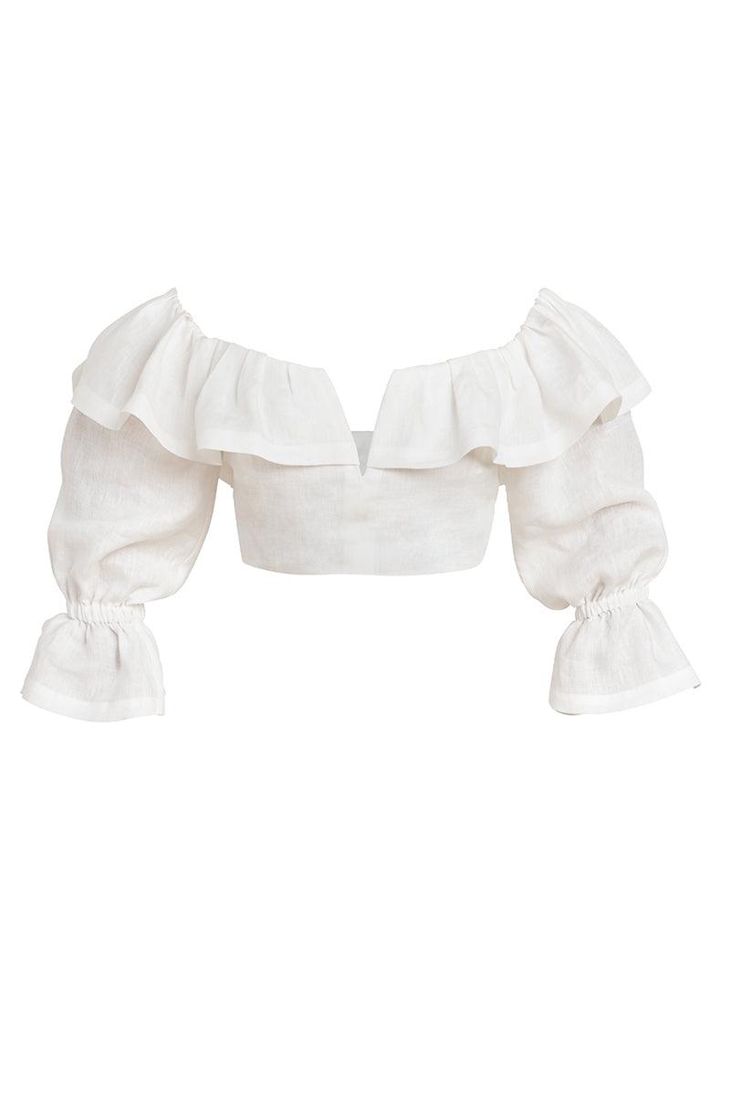 cropped frill top