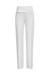 High-waist waist straight-leg overlap trousers in white